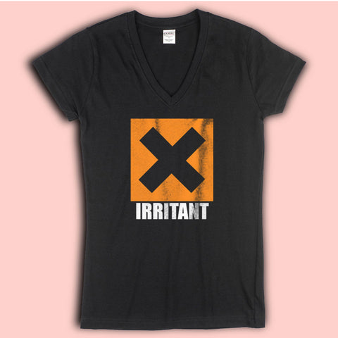 Irritant X Warning Annoying Tee Top Funny Present Gift Birthday Women'S V Neck