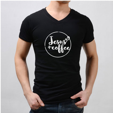 Jesus And Coffee In The Morning When I Rise Give Me Jesus Statement Christian Men'S V Neck