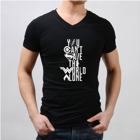 Justice League You Cant Save The World Alone Men'S V Neck