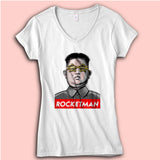 Kim Jong Un Rocket Man Women'S V Neck