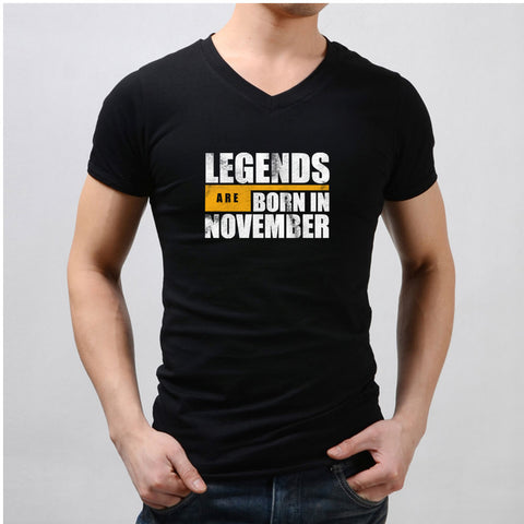 Legend Are Born In November Cool Birthday Men'S V Neck