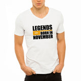 Legend Are Born In November Cool Birthday Men'S V Neck