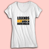 Legend Are Born In November Cool Birthday Women'S V Neck