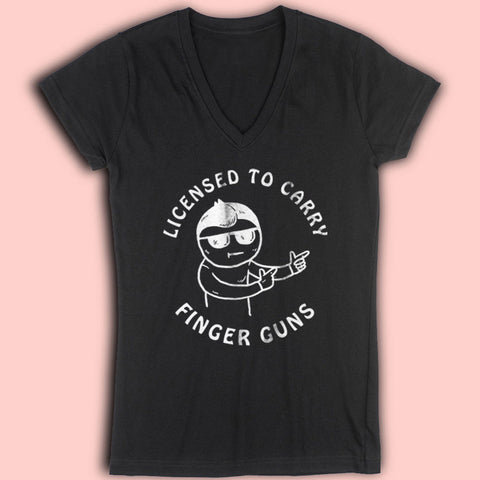 Licensed To Carry Finger Women'S V Neck