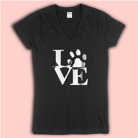 Love Dog Graphic Women'S V Neck