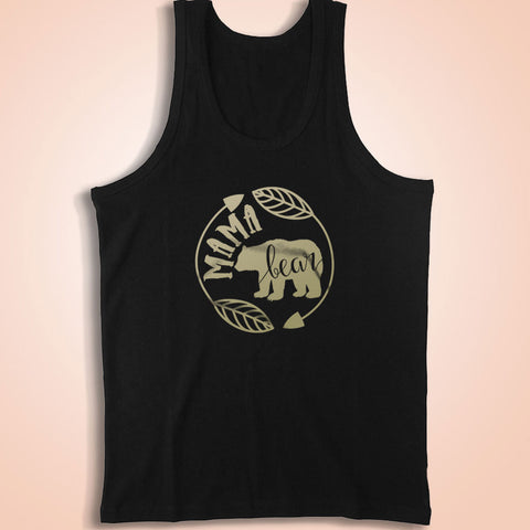 Mama Bear Mom For Mom Handmade Made To Order Gold Vinyl Saying With Saying Men'S Tank Top