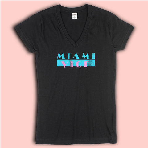 Miami Vice 1980S Retro Television Women'S V Neck