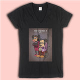 Mickey And Minnie Mouse Elderly Old Women'S V Neck