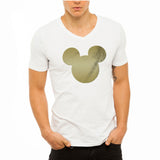 Mickey Mouse Shirt Gold Glitter Disney Men'S V Neck