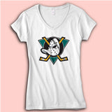 Mighty Ducks Logo Women'S V Neck