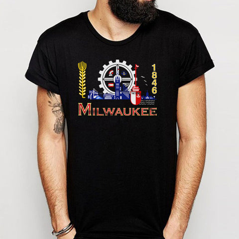 Milwaukee City Flag Men'S T Shirt