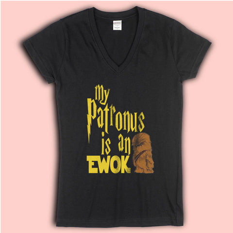 My Patronus Is An Ewok Harry Potter Star Wars Women'S V Neck
