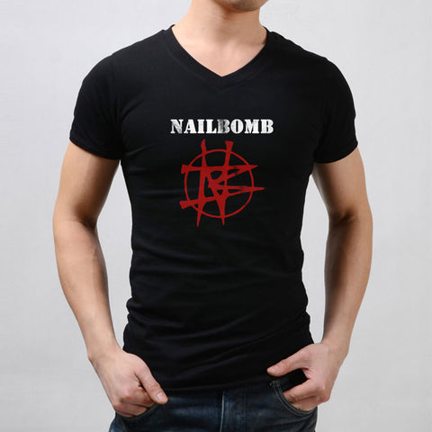 Nailbomb New Black Thrash Metal Max Cavalera Soulfy Men'S V Neck