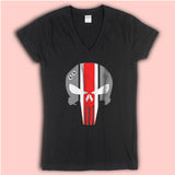 Ohio State Buckeyes Punisher Logo Women'S V Neck