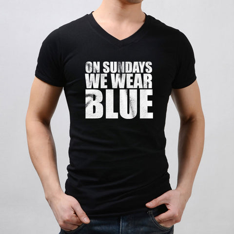 On Sundays We Wear Blue Men'S V Neck