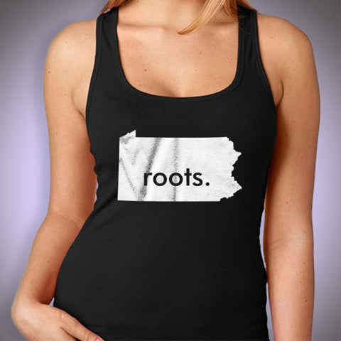 Pennsylvania Pa Roots State Map Profile T Shirt Women'S Tank Top