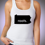 Pennsylvania Pa Roots State Map Profile T Shirt Women'S Tank Top