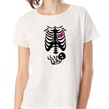 Pregnant Skeleton Halloween Women'S T Shirt