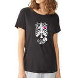 Pregnant Skeleton Halloween Women'S T Shirt