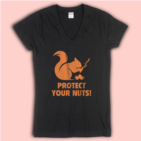 Protect Your Nuts Funny Women'S V Neck