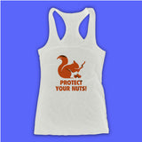Protect Your Nuts Funny Women'S Tank Top Racerback
