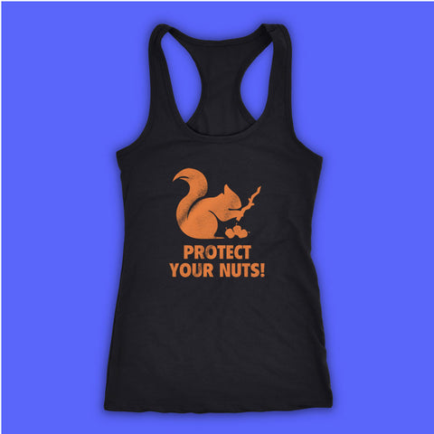Protect Your Nuts Funny Women'S Tank Top Racerback