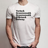 Radiohead Rock Band Lineup Yorke Greenwood O'Brien Selway Men'S T Shirt