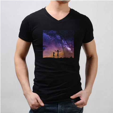 Rick And Morty In Space Galaxy Men'S V Neck