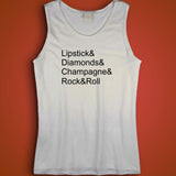 Rock N Roll Lipstick T Diamond Champagne Instagram Tumblr Fashion Tops Rad Tops Men'S Tank Top