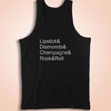 Rock N Roll Lipstick T Diamond Champagne Instagram Tumblr Fashion Tops Rad Tops Men'S Tank Top
