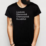 Rock N Roll Lipstick T Diamond Champagne Instagram Tumblr Fashion Tops Rad Tops Men'S T Shirt