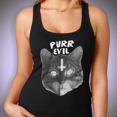 Satanic Cat Tee   Purr Evil Women'S Tank Top