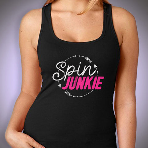 Spin Junkie Running Hiking Gym Sport Runner Yoga Funny Thanksgiving Christmas Funny Quotes Women'S Tank Top