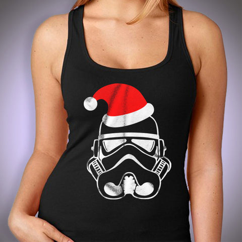 Storm Trooper Wearing Christmas Hat Funny Women'S Tank Top