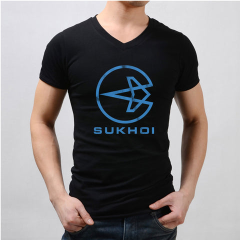 Sukhoi Russian Aircraft Company Logo Men'S V Neck
