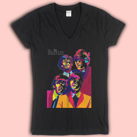 The Beatles Art Women'S V Neck