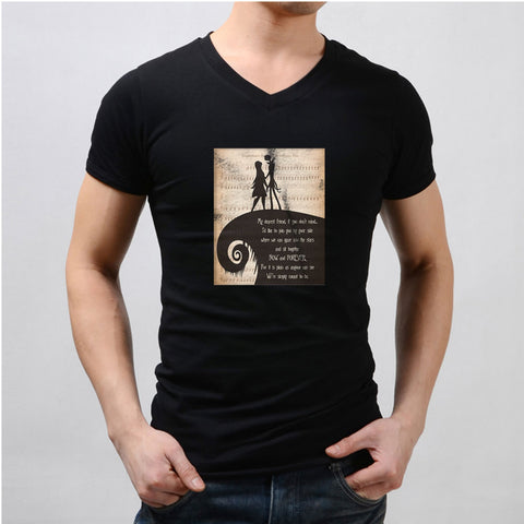 The Nightmare Before Christmas Art Jack And Sally My Dearest Friend Quote Men'S V Neck