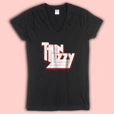 Thin Lizzy Rock Band Classic Logo Women'S V Neck