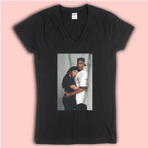 Tupac 2Pac And Janet Jackson Women'S V Neck