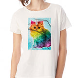 Unicorn Rainbow Cat Kitten Women'S T Shirt
