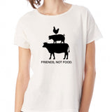Vegetarian Farm Animal Friends Not Food Vegan Cow Pig Chicken Py 2 Women'S T Shirt