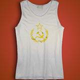 Vintage Look Russian Ussr Soviet Union Flag Hammer And Sickle Men'S Tank Top