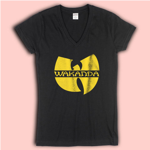 Wakanda Wu Tang Logo Women'S V Neck