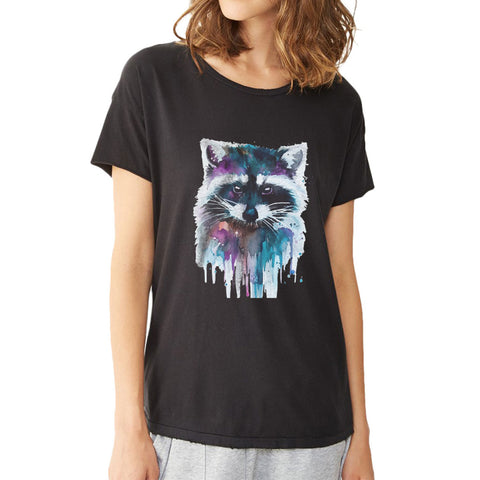 Water Color Raccoon Art Women'S T Shirt
