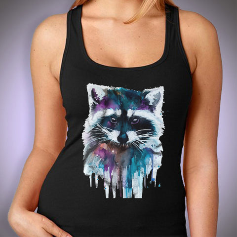 Water Color Raccoon Art Women'S Tank Top
