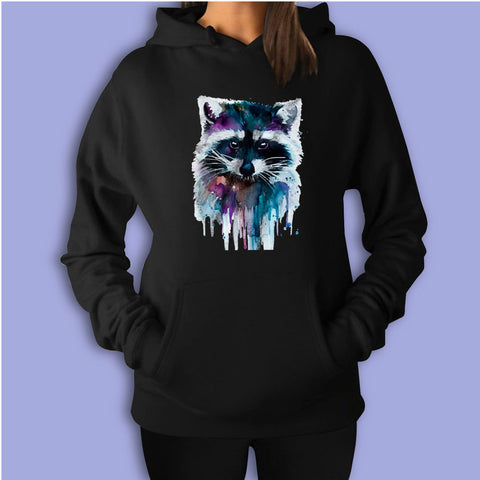 Water Color Raccoon Art Women'S Hoodie