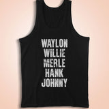 Waylon Jennings Willie Nelson Merle Haggard Johnny Cash Hank Album Men'S Tank Top