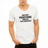 Who Knew Princessing Would Be This Exhausting Running Hiking Gym Sport Runner Yoga Funny Thanksgiving Christmas Funny Quotes Men'S V Neck
