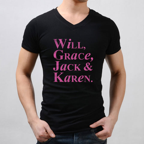 Will And Grace Jack Karen Men'S V Neck