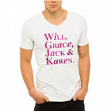Will And Grace Jack Karen Men'S V Neck